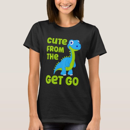 T-shirt Enfants mignonette Dinosaur mignonne De Get Go Lit (Devant)