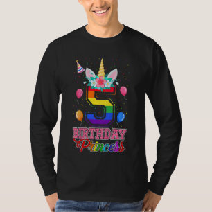 T-shirt Enfants mignonne 5Anniversaire Princesse Unicorne