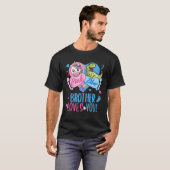T-shirt Enfants mignonne rose ou bleu FRÈRE vous aime Dino (Devant entier)