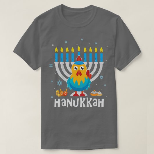 T-shirt Enfants mignonnes Poulet Juif Hanoukka Pyjamas pou (Design devant)