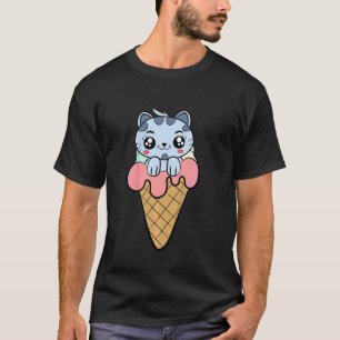 T-shirt Enfants Mignons Glace Chat Enfants Friandises Enfa