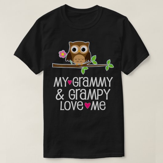 T-shirt Enfants Mon Grammy et Grampy Aime moi Owl (Design devant)