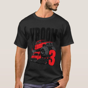 T-shirt Enfants Monster Camion Anniversaire Vroom I'm 3