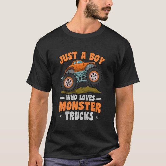 T-shirt Enfants Monster Camion Juste Un Garçon Qui Aime Mo (Devant)