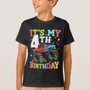 T-shirt Enfants Monster Camion Mon 4e anniversaire Garçon 