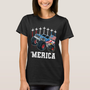 T-shirt Enfants Monster Truck Drapeau Usa Patriotique Tout
