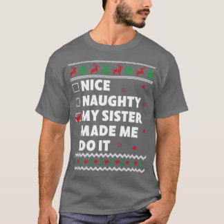 T-shirt Enfants Nice Naughty Liste laide Noël Design amusa