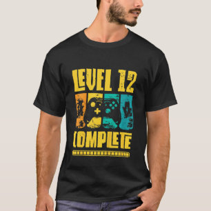 T-shirt Enfants Niveau 12 Achevé Anniversaire Garçon Gamer
