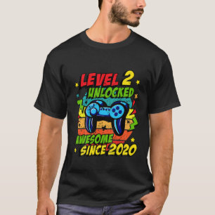 T-shirt Enfants Niveau 2 Déverrouillé Awesome 2020 Jeu 2E