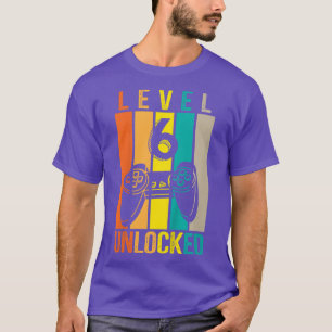 T-shirt Enfants Niveau 6 Déverrouillé Vidéo Vintage Jeu 6e