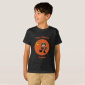 T-shirt Enfants Nom Halloween Cute Chat Noir Chat Chat Cha (Devant entier)