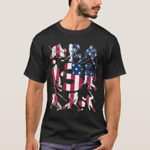 T-shirt Enfants Numéro 3 Ans Hockey sur Glace 3ème Anniver