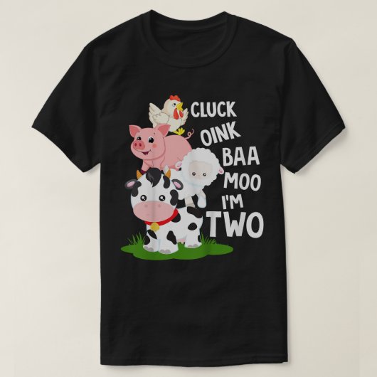 T-shirt Enfants Oink Baa Neigh Cluck Moo Im Deux 2e annive (Design devant)