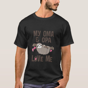 T-shirt Enfants Oma Et Opa Aiment Moi Grand-Enfant Sloth