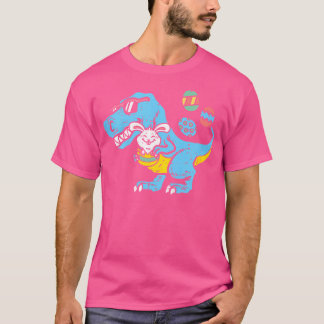 T-shirt Enfants Pâques Trex Bunny Oeufs mignons Dinosaures