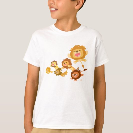 T-shirt Enfants Parade Lions Cartoon Cute (Devant)