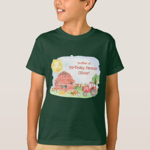 T-shirt Enfants paysan fête d'anniversaire jumelé famille