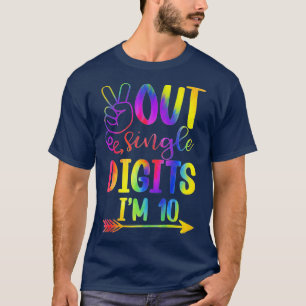 T-shirt Enfants Peace Out Chiffres Im 10 Tie Dye Birthda