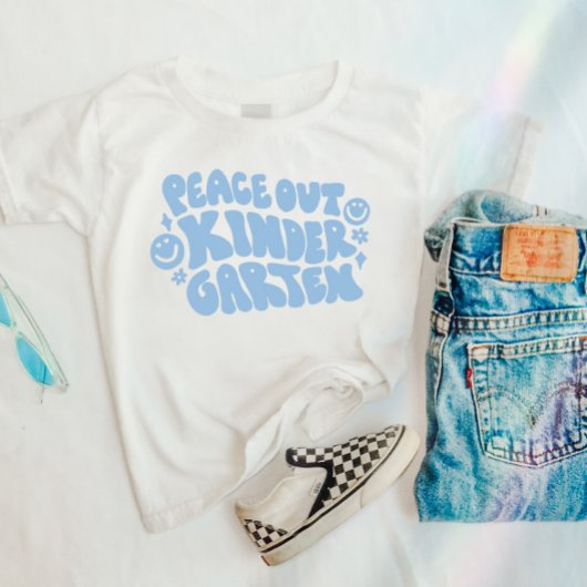 T-shirt Enfants Peace Out Kindergarten en bleu