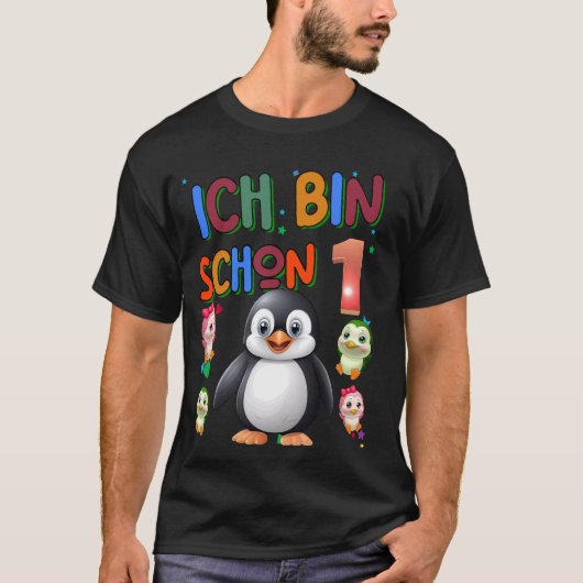 T-shirt Enfants Penguin Anniversaire 1 Penguin 1er Anniver (Devant)