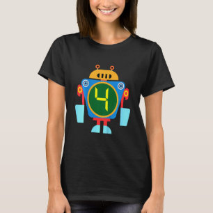 T-shirt Enfants Petit Robot Anniversaire 4e anniversaire T