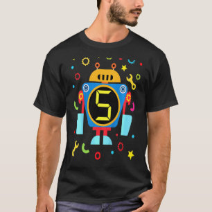 T-shirt Enfants Petit Robot Anniversaire 5e anniversaire T