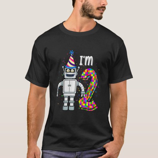 T-shirt Enfants Petit Robot J'ai 2 ans Robotique Science 2 (Devant)