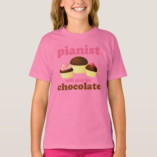 T-shirt Enfants Piano Rose Cute (Devant)
