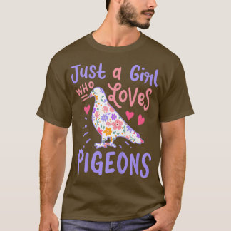 T-shirt Enfants Pigeon Juste Une Fille Qui Aime Les Pigeon
