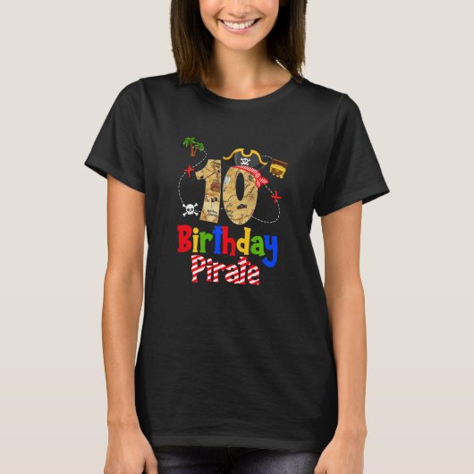 T-shirt Enfants Pirate 10e anniversaire Décorations Enfant (Devant)