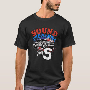 T-shirt Enfants Police Voiture Policier Cop 5e Anniversair