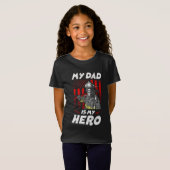 T-Shirt Enfants Pompier Mon Père Est Mon Fils Fille Fille  (Devant entier)