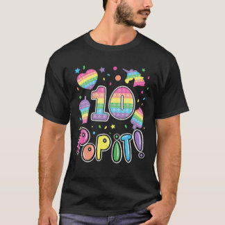 T-shirt Enfants Pop It 10E Anniversaire Filles Garçons 10 