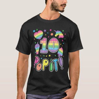 T-shirt Enfants Pop It 10E Anniversaire Filles Garçons 10 
