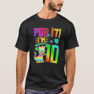T-shirt Enfants Pop It 10th Birthday Girls Boys Ten Years