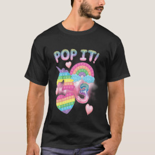 T-shirt Enfants Pop It 3e anniversaire filles 3 ans licorn