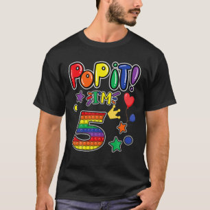 T-shirt Enfants Pop It 5E Anniversaire Filles Garçons 5 An