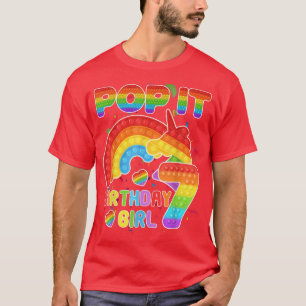 T-shirt Enfants Pop It 7 An old 7th Birthday Girl Pop it P