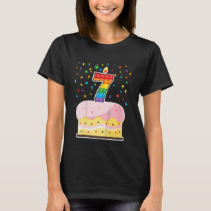 T-shirt Enfants Pop It 7th Birthday cake Girls Boys 7 Year