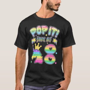 T-shirt Enfants Pop It 8th Birthday Girls Boys 8 Years Old