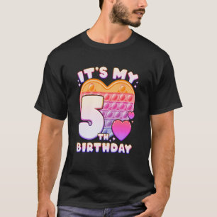 T-shirt Enfants Pop it Anniversaire Fille 5 ans Push it Po