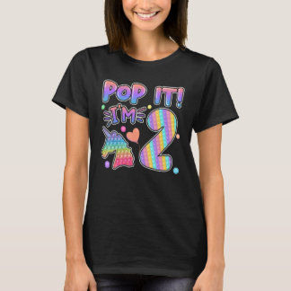 T-shirt Enfants Pop It Birthday Girl 2 for 2yr Old Girls U