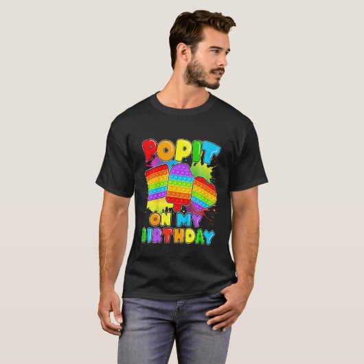 T-shirt Enfants Pop It On My Birday Fidget Sensory Push (Devant entier)