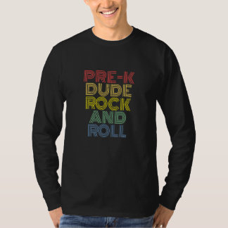 T-shirt Enfants Pré K Dude Retour À L'École Chemise Rock E