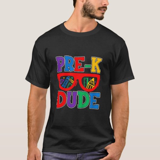 T-shirt Enfants Pré K Dude Retour à l'école Joyeux premier (Devant)