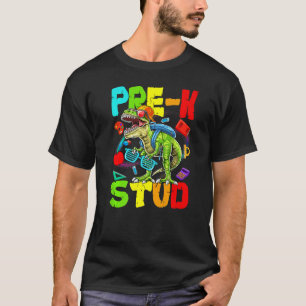 T-shirt Enfants Pré K Stud Dinosaur Retour À L'École Garço