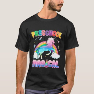 T-shirt Enfants Preschool Magique Unicorn Arc En Ciel Reto