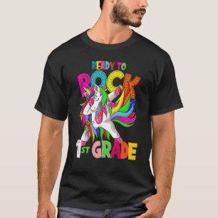 T-shirt Enfants Prêt À Rocher 1ère Année Dabbing Unicorne 
