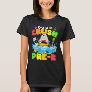 T-shirt Enfants Prêts À Écraser Le Requin Pré-K Retour À L