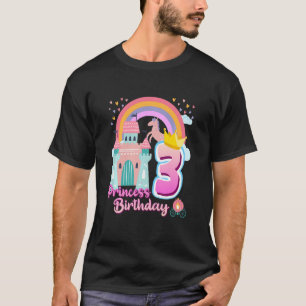 T-shirt Enfants Princess 3e anniversaire Cheval Rainbow Ca